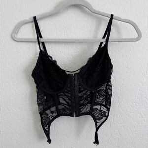 Elegant Black Lace Bustier